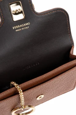 FERRAGAMO BRĄZOWY Etui na karty