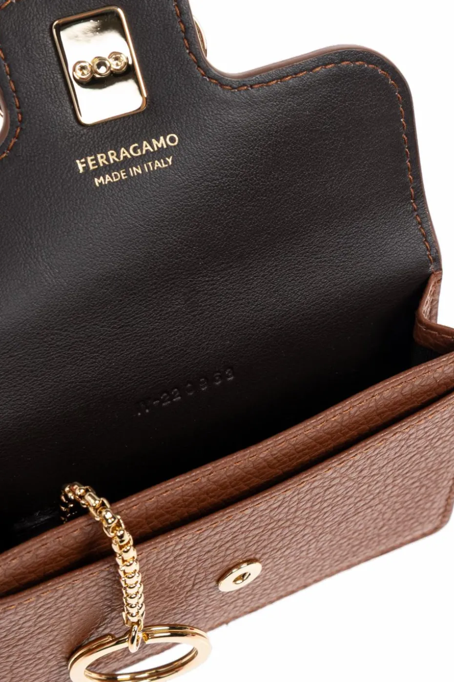 FERRAGAMO BRĄZOWY Etui na karty