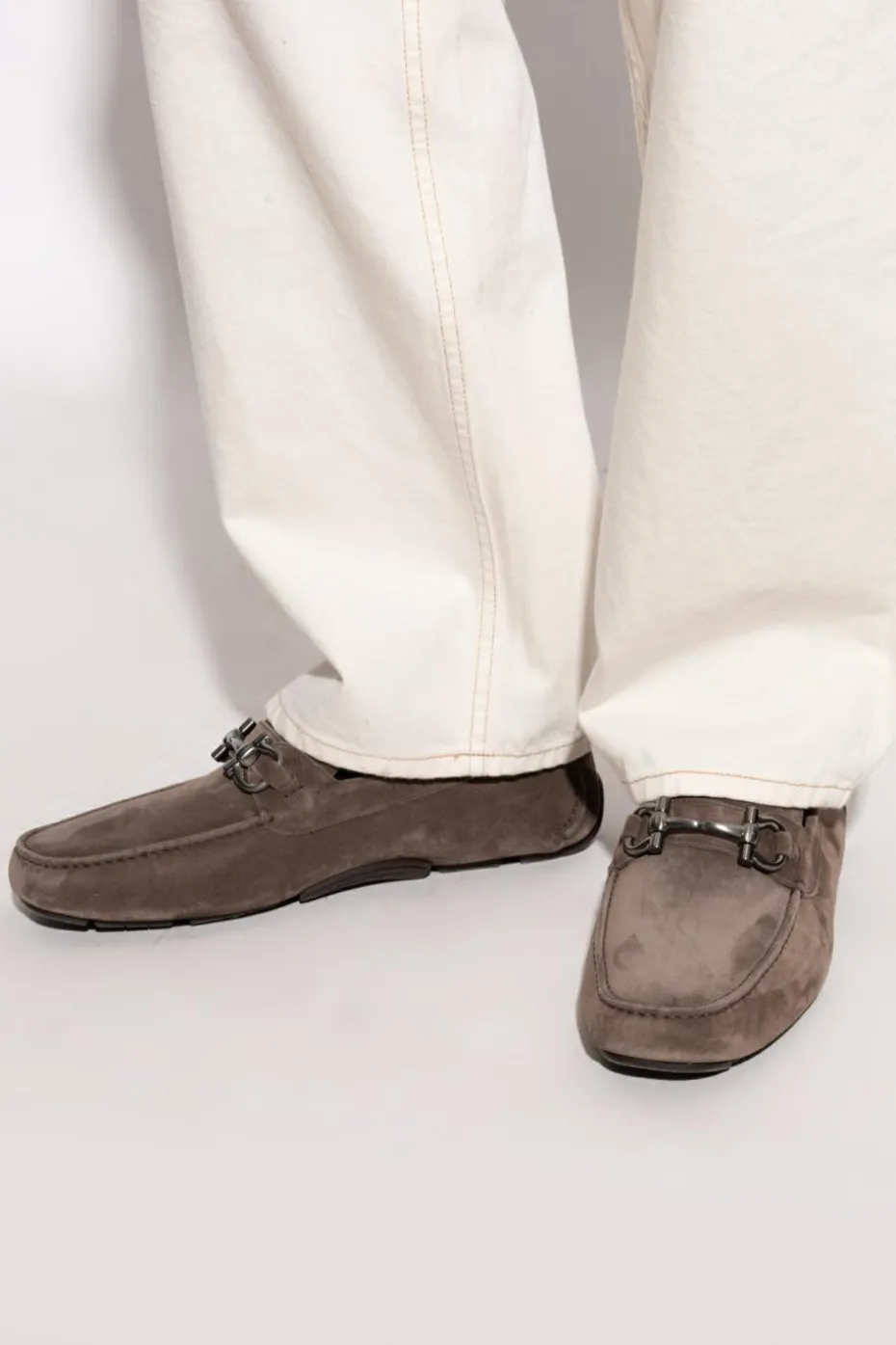 FERRAGAMO BRĄZOWY Mokasyny `Parigi New`