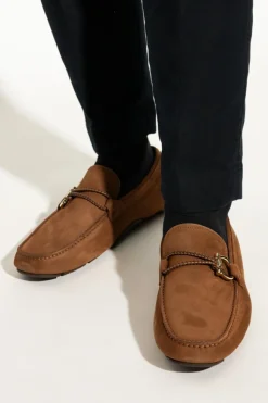 FERRAGAMO BRĄZOWY Mokasyny `Front`