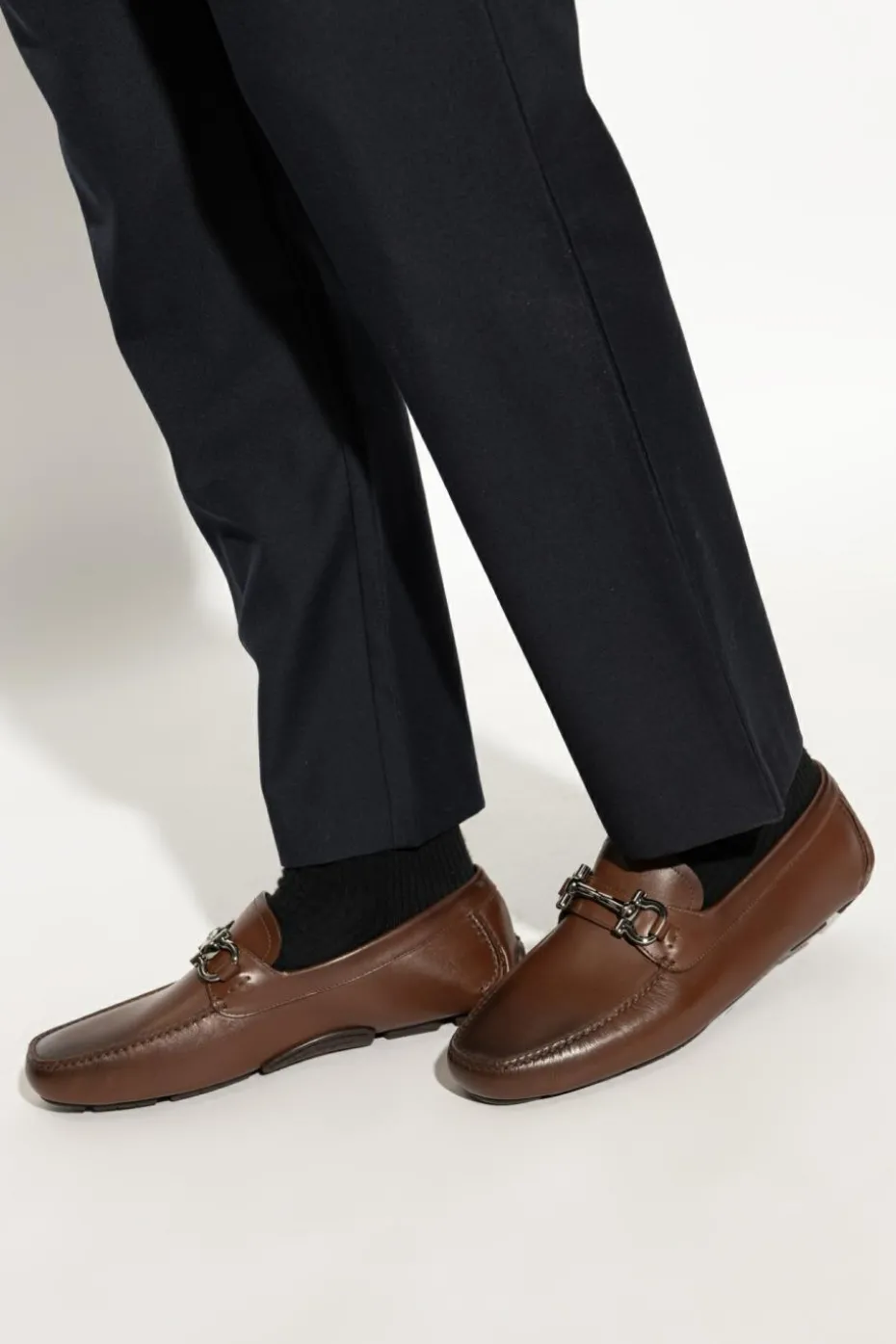 FERRAGAMO BRĄZOWY Mokasyny `Parigi New`
