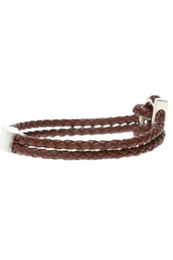 FERRAGAMO BRĄZOWY Pleciona bransoleta