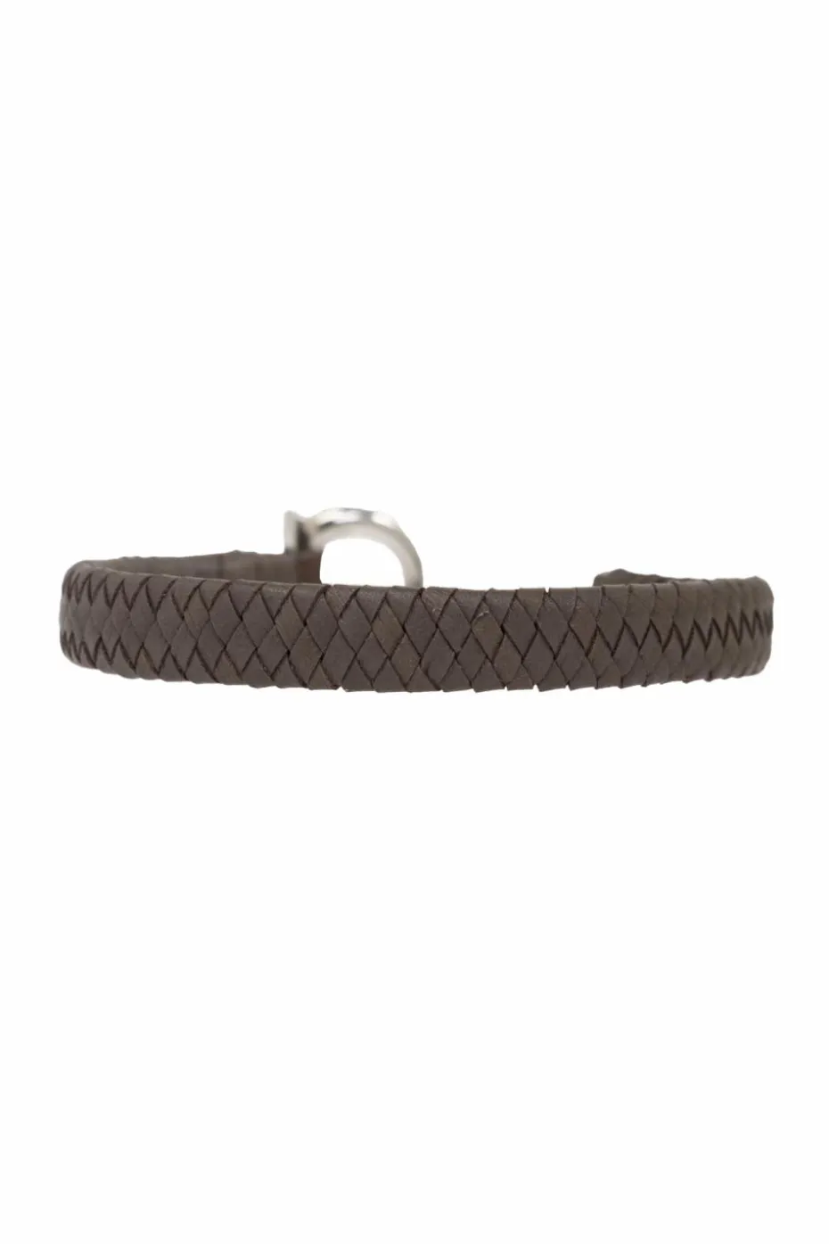 FERRAGAMO BRĄZOWY Skórzana bransoleta