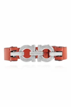 FERRAGAMO BRĄZOWY Skórzana bransoleta