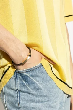FERRAGAMO BRĄZOWY Skórzana bransoleta