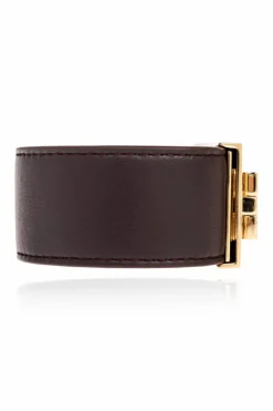 FERRAGAMO BRĄZOWY Skórzana bransoleta