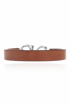FERRAGAMO BRĄZOWY Skórzana bransoleta
