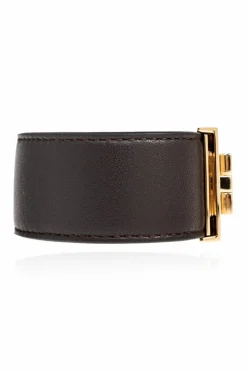 FERRAGAMO BRĄZOWY Skórzana bransoleta
