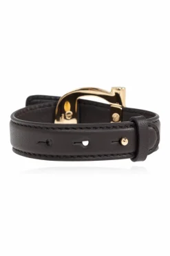 FERRAGAMO BRĄZOWY Skórzana bransoleta