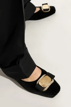 FERRAGAMO CZARNY Baleriny `Zina`