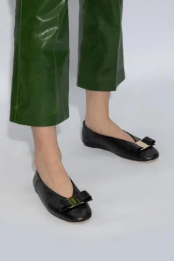 FERRAGAMO CZARNY Baleriny ‘Vanna’