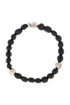 FERRAGAMO CZARNY Bransoleta z kamieniami