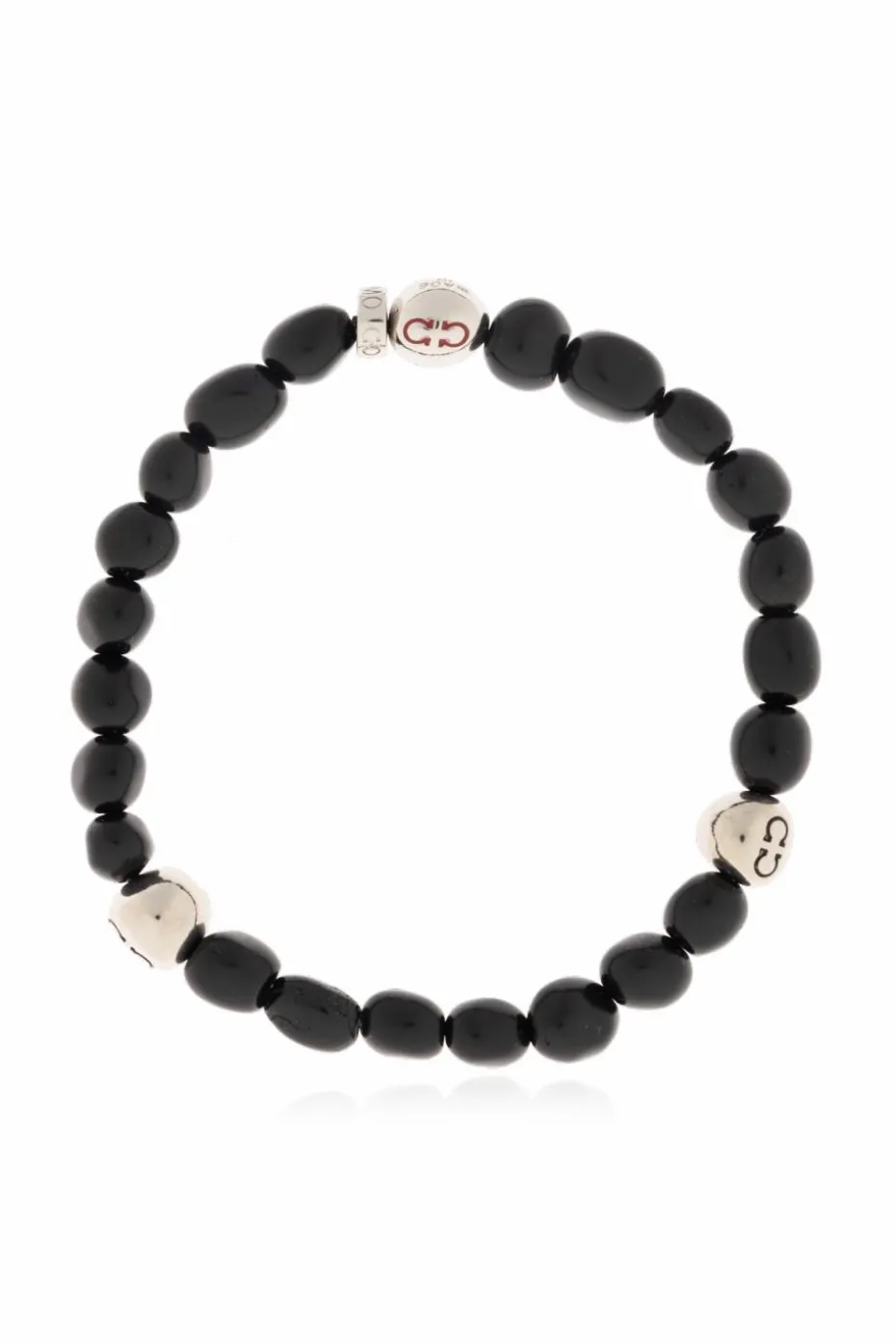 FERRAGAMO CZARNY Bransoleta z kamieniami