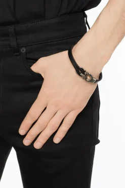 FERRAGAMO CZARNY Bransoleta z logo