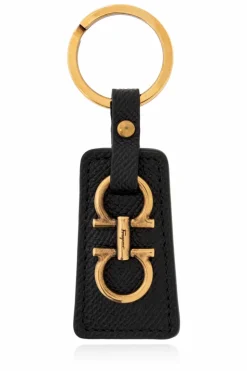 FERRAGAMO CZARNY Brelok z logo