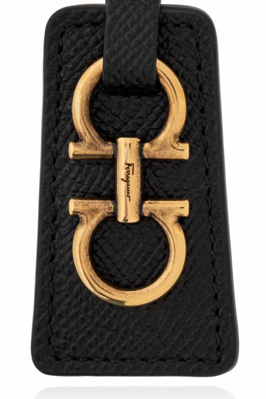 FERRAGAMO CZARNY Brelok z logo