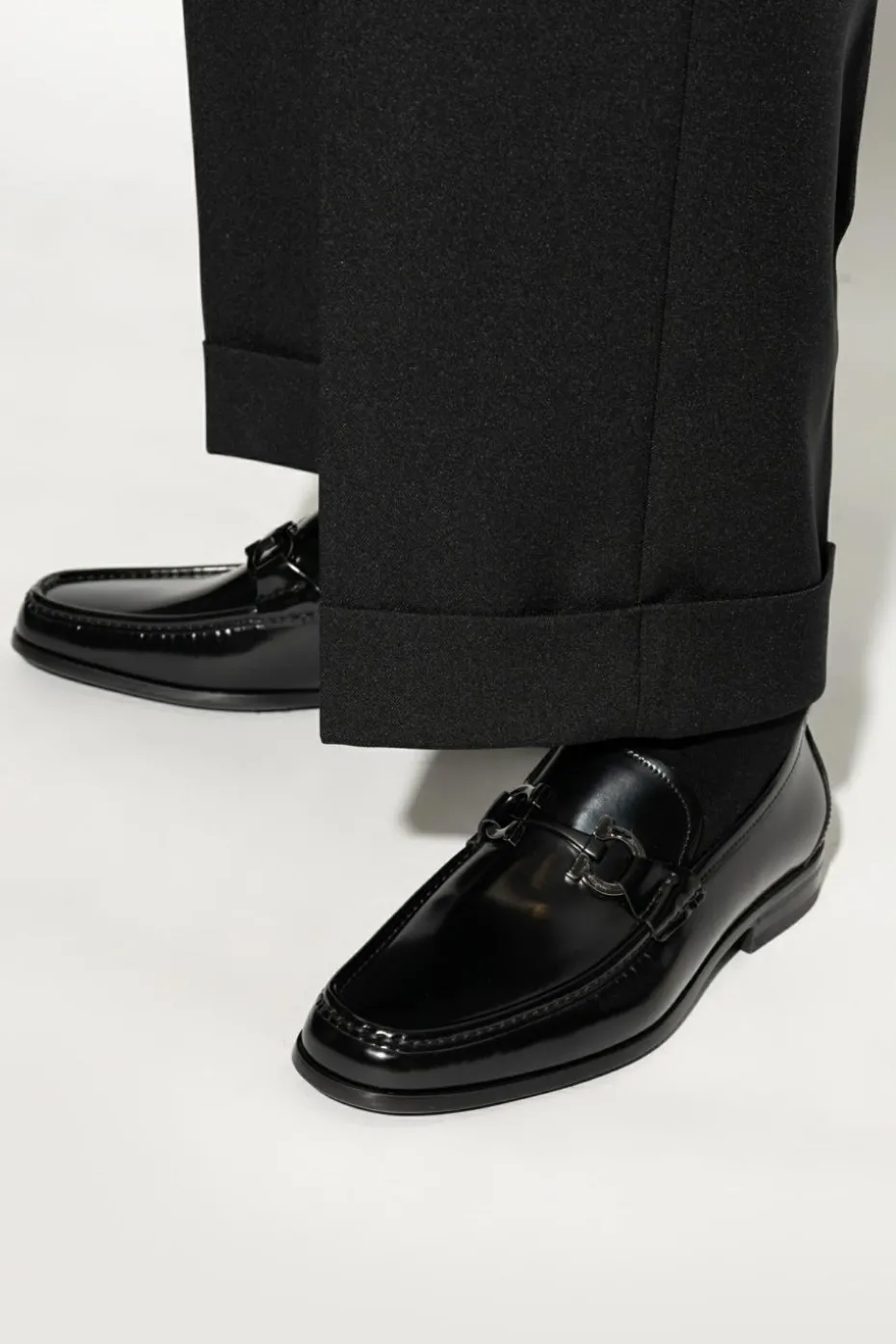 FERRAGAMO CZARNY Buty `Grandioso` typu `loafers`