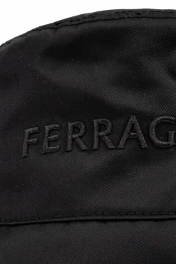 FERRAGAMO CZARNY Czapka typu `bucket`