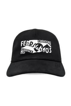 FERRAGAMO CZARNY Czapka z daszkiem
