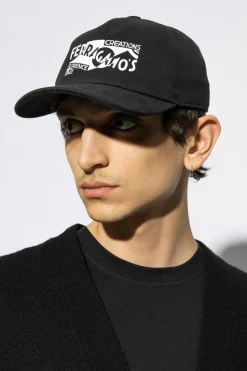FERRAGAMO CZARNY Czapka z daszkiem
