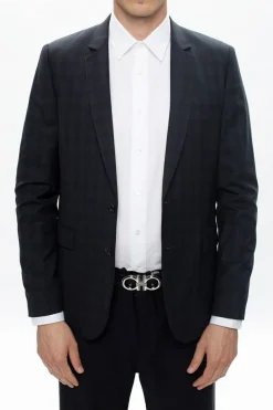 FERRAGAMO CZARNY Dwustronny pasek z logo