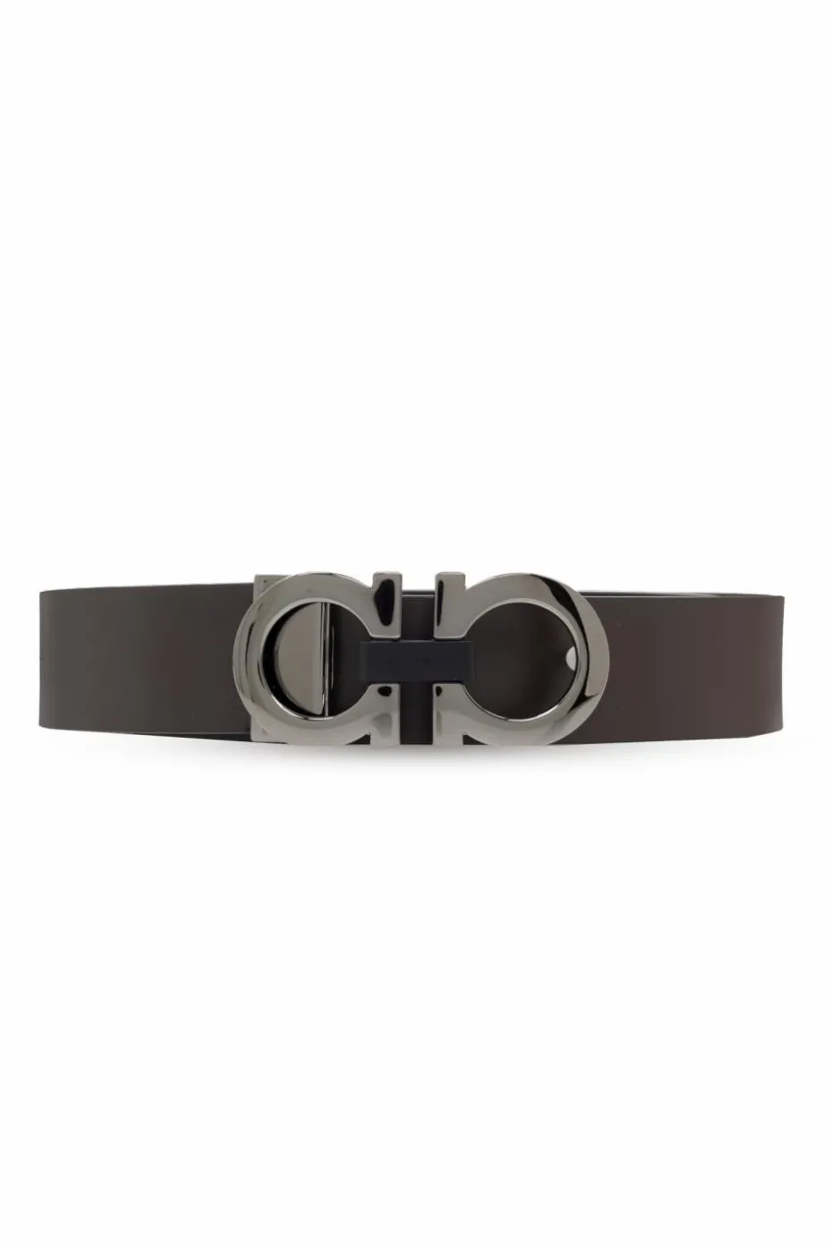 FERRAGAMO CZARNY Dwustronny pasek