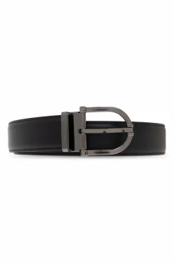 FERRAGAMO CZARNY Dwustronny pasek