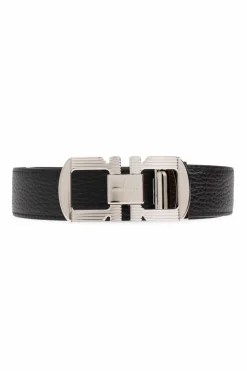 FERRAGAMO CZARNY Dwustronny pasek