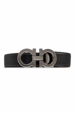FERRAGAMO CZARNY Dwustronny pasek