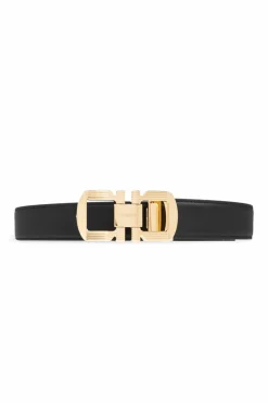 FERRAGAMO CZARNY Dwustronny pasek