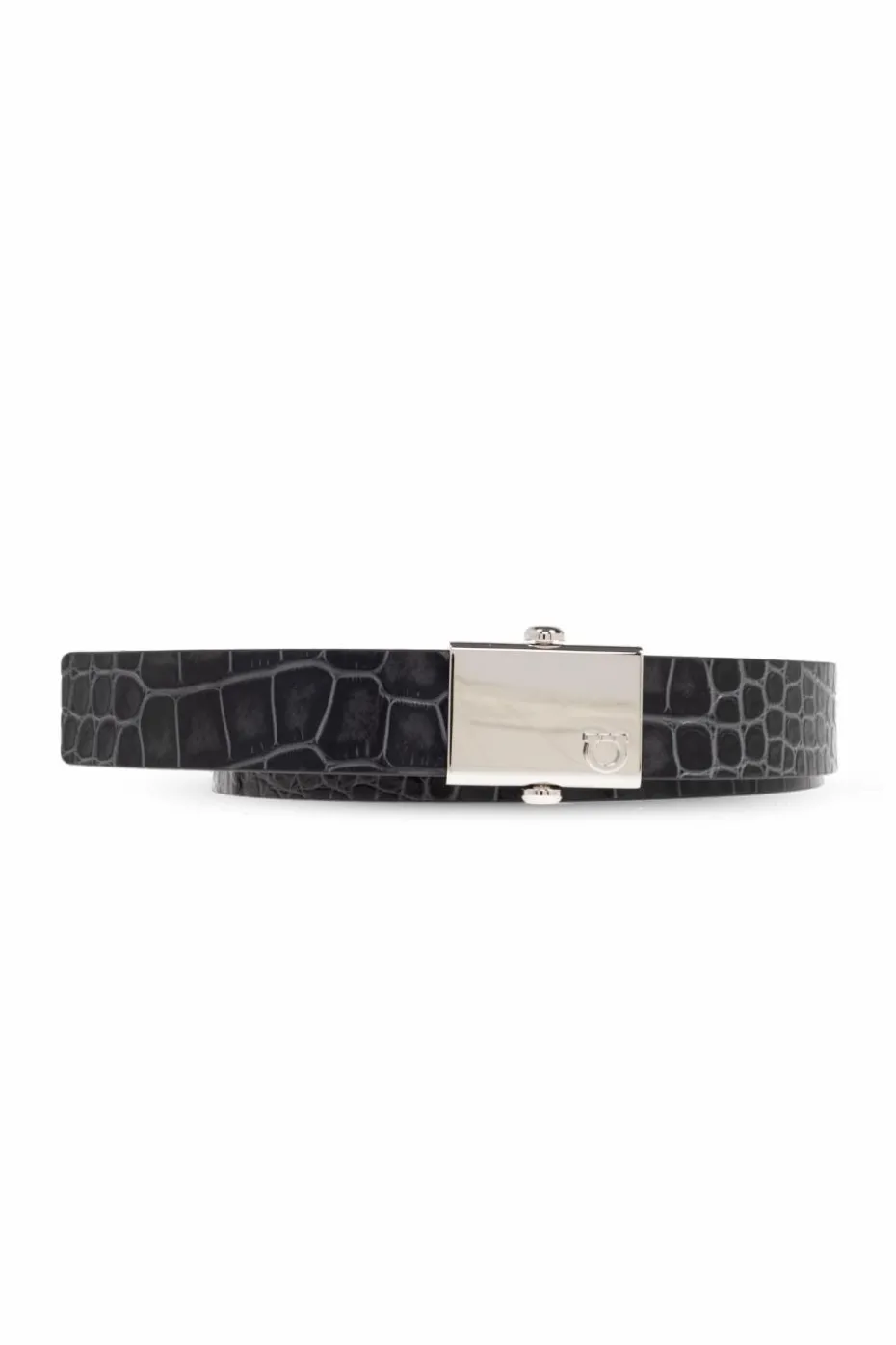 FERRAGAMO CZARNY Dwustronny pasek