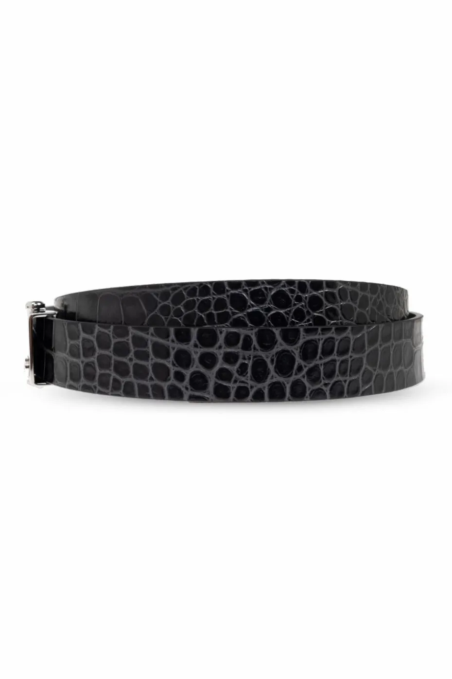 FERRAGAMO CZARNY Dwustronny pasek