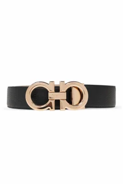 FERRAGAMO CZARNY Dwustronny pasek