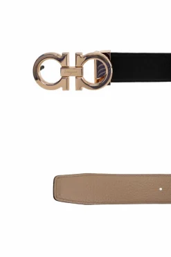 FERRAGAMO CZARNY Dwustronny pasek
