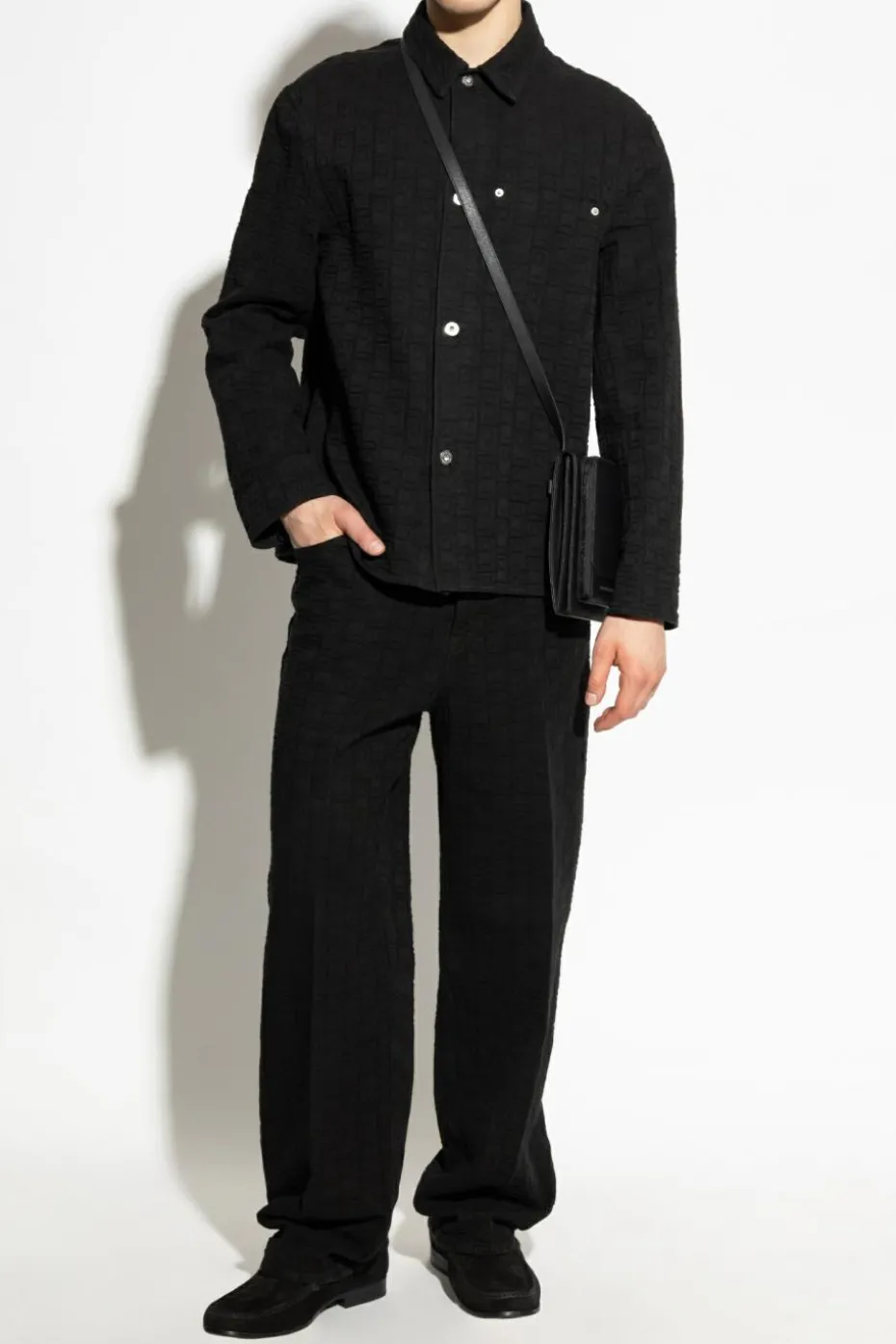 FERRAGAMO CZARNY Jeansy z monogramem