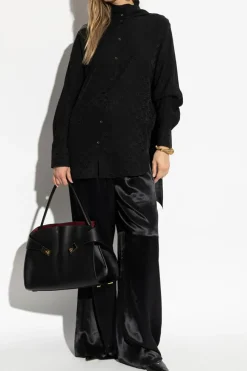 FERRAGAMO CZARNY Jedwabna koszula