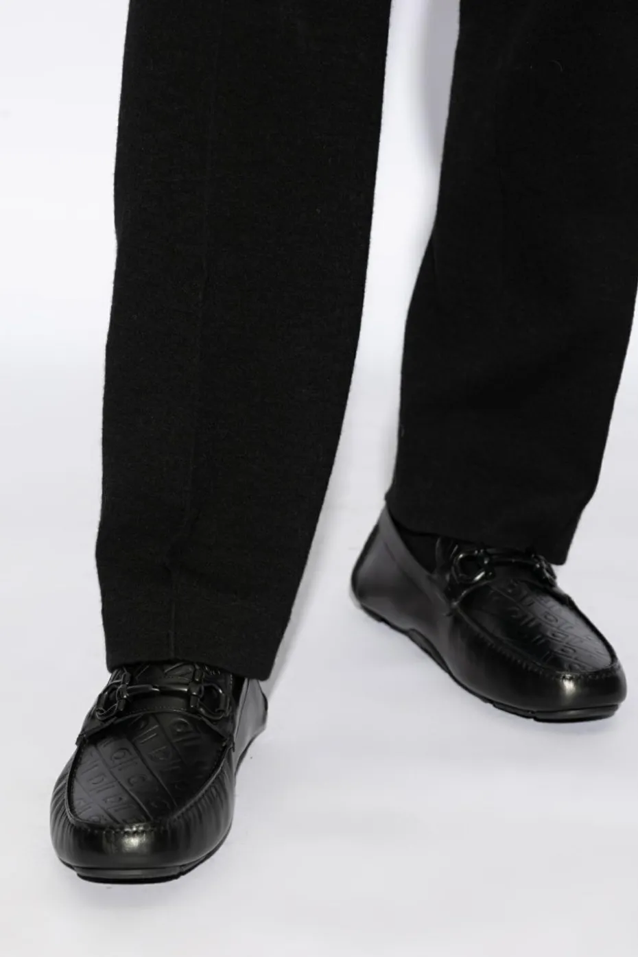 FERRAGAMO CZARNY Mokasyny `Parigi New`