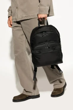 FERRAGAMO CZARNY Plecak z logo