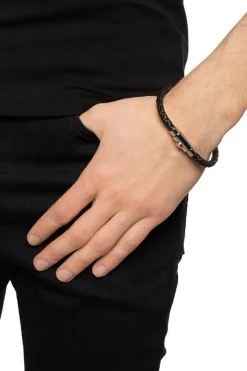 FERRAGAMO CZARNY Pleciona bransoleta