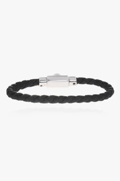 FERRAGAMO CZARNY Pleciona bransoleta