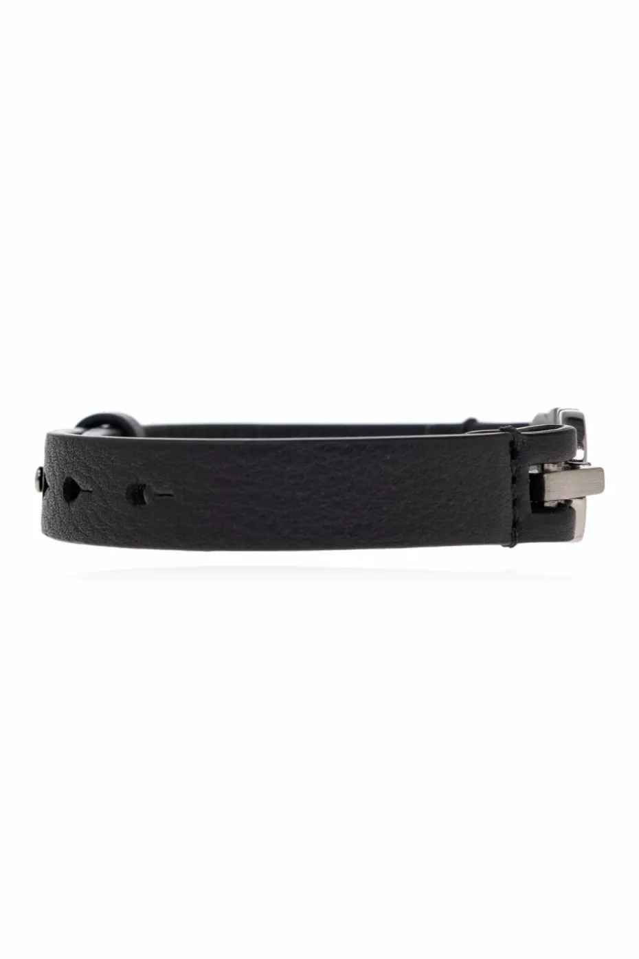 FERRAGAMO CZARNY Skórzana bransoleta