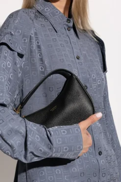 FERRAGAMO CZARNY Skórzana torba do ręki