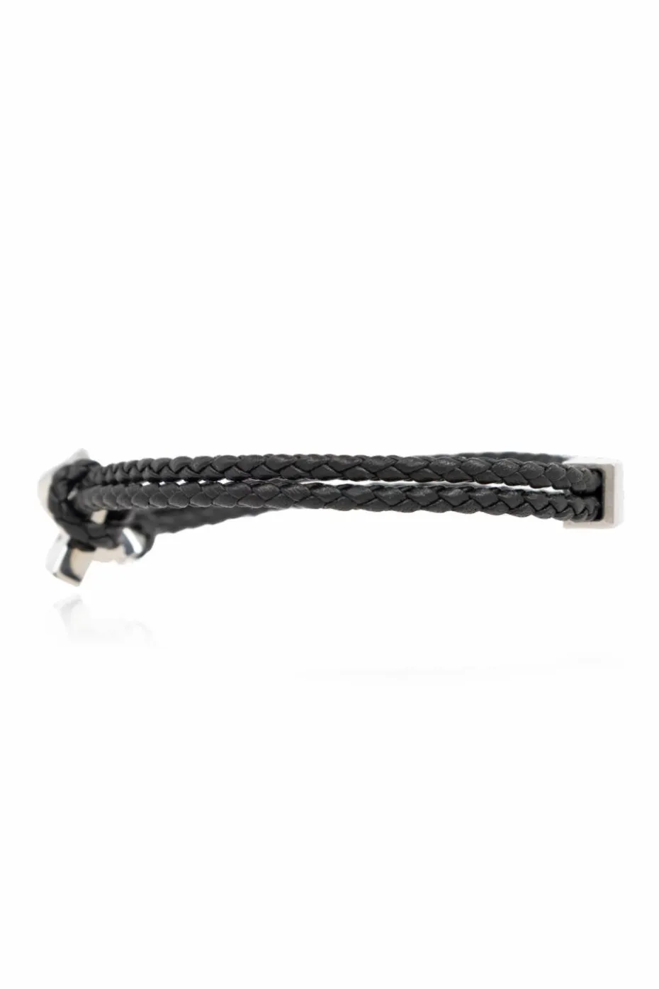 FERRAGAMO CZARNY Skórzana bransoleta