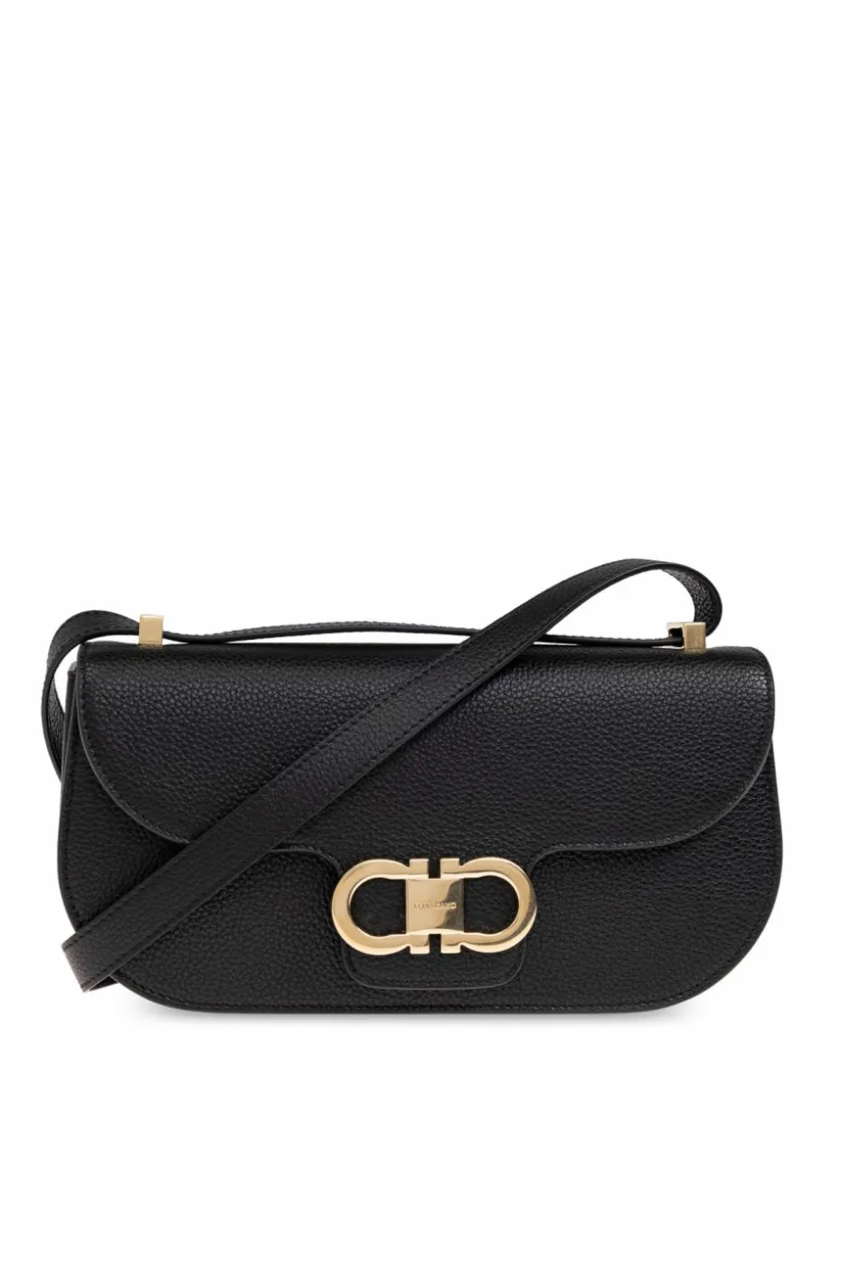 FERRAGAMO CZARNY Skórzana torba na ramię