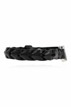 FERRAGAMO CZARNY Skórzana bransoleta