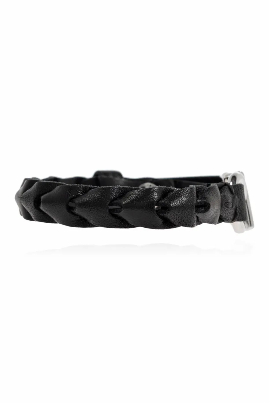 FERRAGAMO CZARNY Skórzana bransoleta