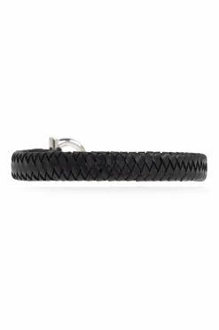 FERRAGAMO CZARNY Skórzana bransoleta
