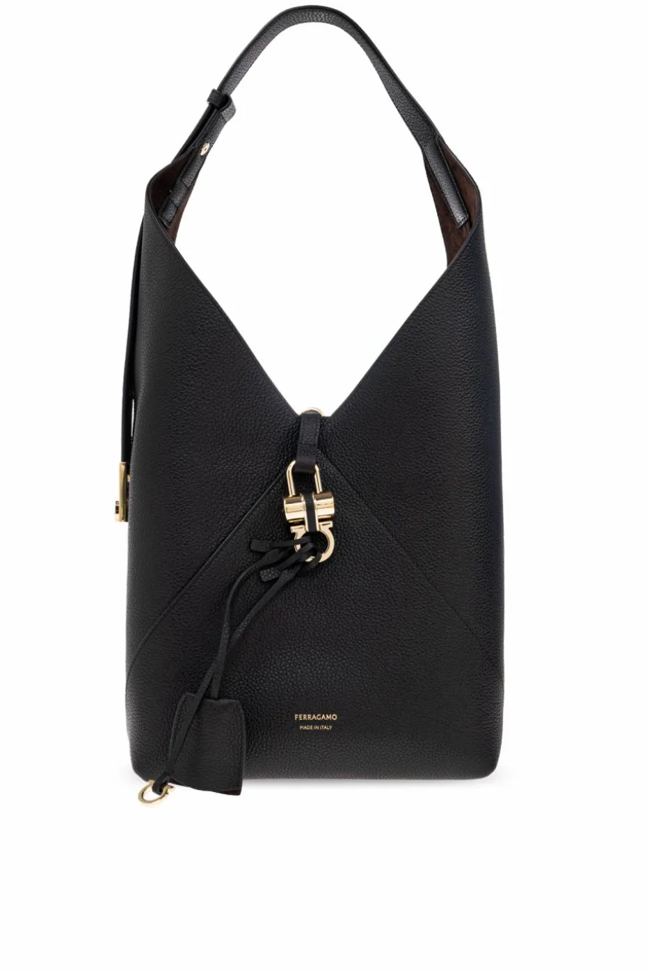 FERRAGAMO CZARNY Skórzana torba na ramię