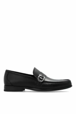FERRAGAMO CZARNY Skórzane buty `Caspian`