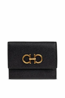 FERRAGAMO CZARNY Skórzane etui na karty